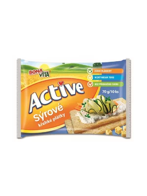 ACTIVE Krehké plátky syrové 70g cena za 1 kartón (16 kusov) ACTIVE Krehké plátky syrové 70g cena za 1 kartón (16 kusov)