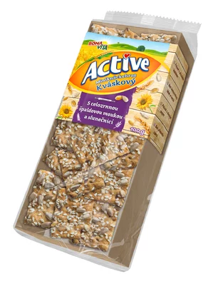 ACTIVE Kváskové miniknäckebroty so špald. múkou a slnečnicou 100g cena za 1 kartón (10ks) ACTIVE Kváskové miniknäckebroty so špald. múkou a slnečnicou 100g cena za 1 kartón (10ks)