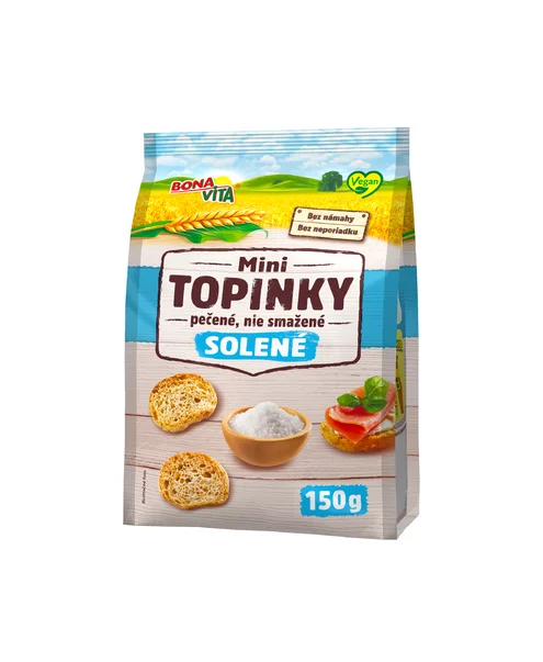 Mini topinky solené 150g cena za 1 kartón (10 kusov) Mini topinky solené 150g cena za 1 kartón (10 kusov)