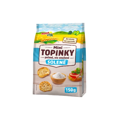 Mini topinky solené 150g cena za 1 kartón (10 kusov) Mini topinky solené 150g cena za 1 kartón (10 kusov)