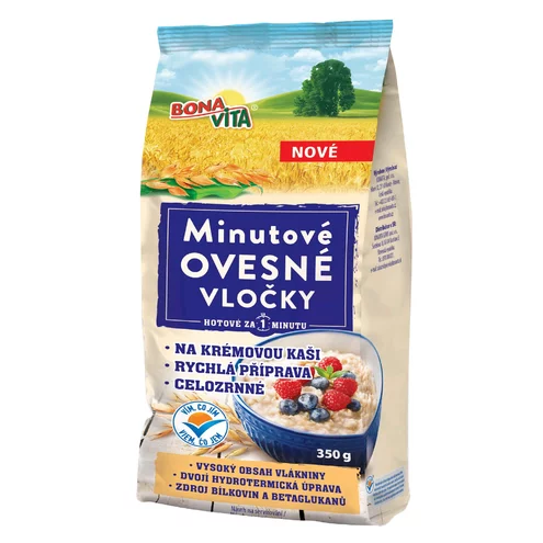 Ovsené vločky MINUTOVÉ 350g cena za 1 kartón (10 kusov) Ovsené vločky MINUTOVÉ 350g cena za 1 kartón (10 kusov)