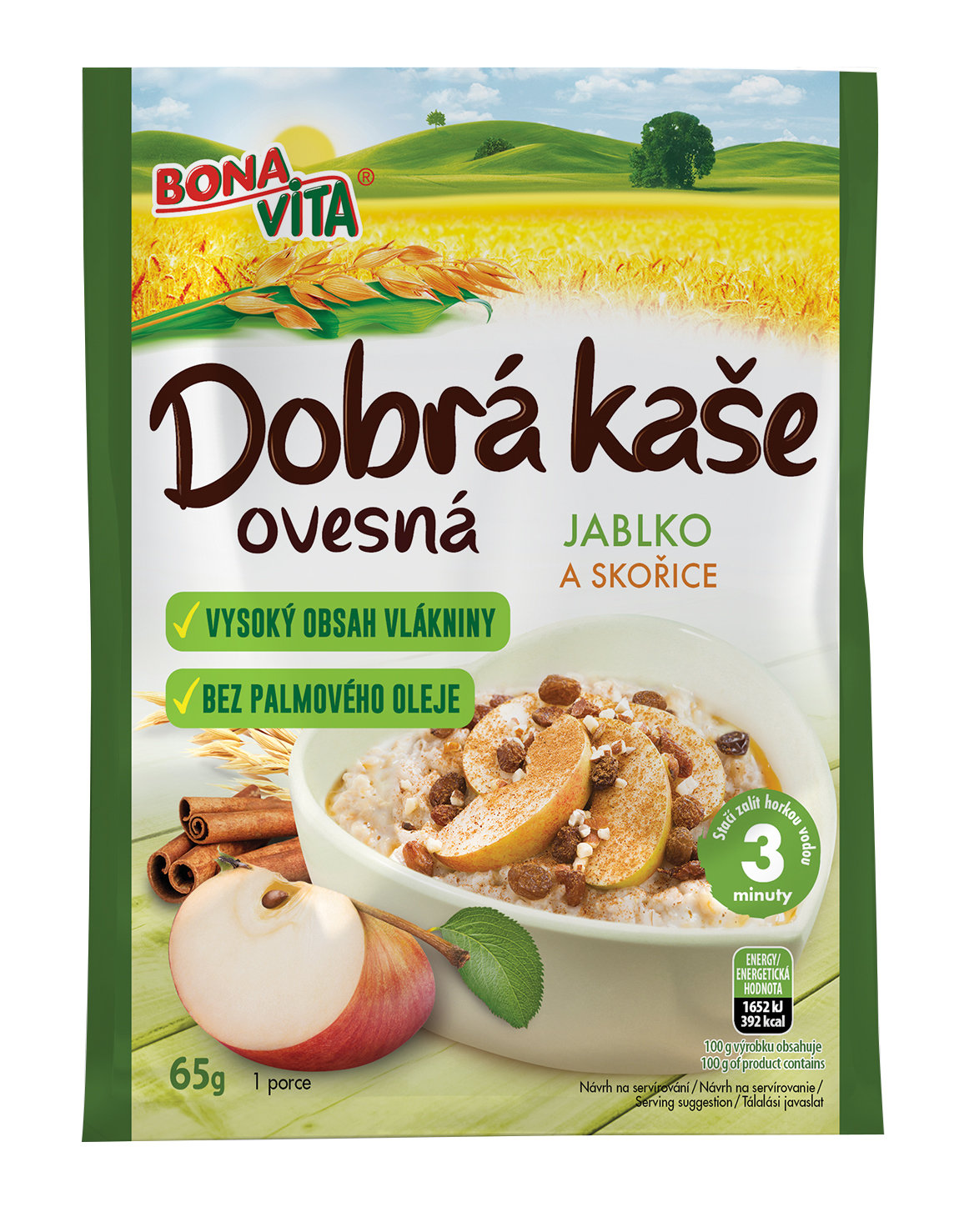 Bonavita Slovensko Ovsene Kase Dobra Kasa Ovsena Jablko Skorica 65g Cena Za 1 Karton 20 Kusov