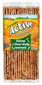 ACTIVE Extra dlhý solený knäckebrot s tromi druhmi semienok 130g cena za 1 kartón (14 kusov) ACTIVE Extra dlhý solený knäckebrot s tromi druhmi semienok 130g cena za 1 kartón (14 kusov)