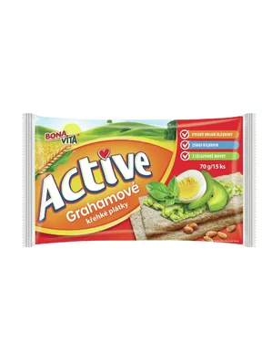 ACTIVE Krehké plátky grahamové 70g cena za 1 kartón (18 kusov) ACTIVE Krehké plátky grahamové 70g cena za 1 kartón (18 kusov)
