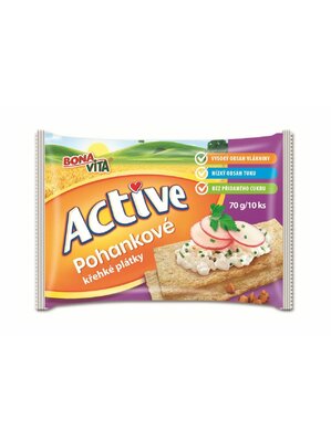 ACTIVE Krehké plátky pohánkové 70g cena za 1 kartón (18 kusov)