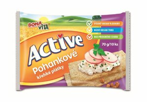 ACTIVE Krehké plátky pohánkové 70g cena za 1 kartón (18 kusov)