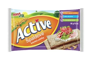 ACTIVE Krehké plátky špaldové 90g cena za 1 kartón (18 kusov)