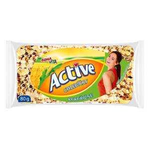 ACTIVE Kukuričné chlebíčky 80g cena za 1 kartón (36 kusov)