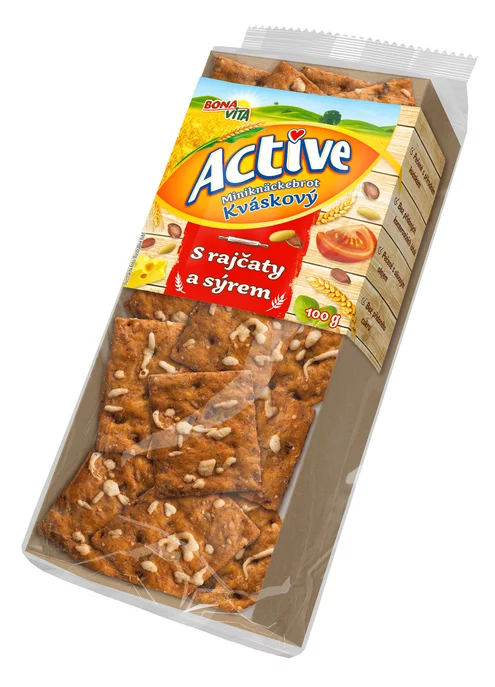 ACTIVE Kváskové miniknäckebroty s paradajkami a syrom 100g cena za 1 kartón (10 kusov) ACTIVE Kváskové miniknäckebroty s paradajkami a syrom 100g cena za 1 kartón (10 kusov)