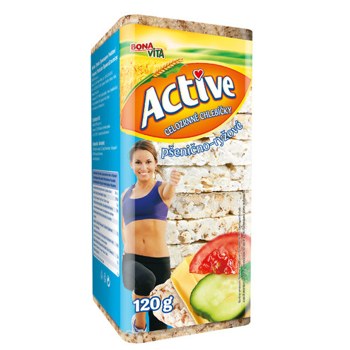 ACTIVE Pšenično - ryžové chelbíčky 120g cena za 1 kartón (10 kusov)