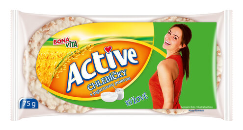 ACTIVE Ryžové chlebíčky s jogurtovou polevou 75g cena za 1 kartón (10 kusov)