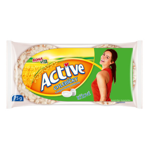 ACTIVE Ryžové chlebíčky s jogurtovou polevou 75g cena za 1 kartón (10 kusov)
