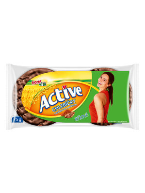 ACTIVE Ryžové chlebíčky s  kakaovou polevou 75g cena za 1 kartón (10 kusov)
