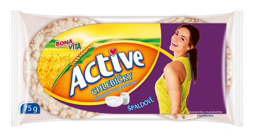 ACTIVE Špaldové chlebíčky s jogurtovou polevou 75g cena za kartón (10 kusov)