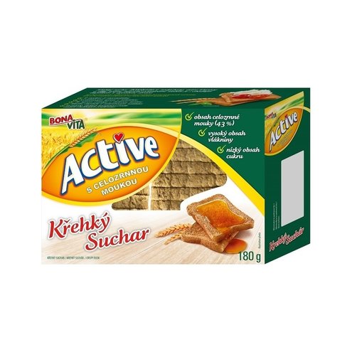 ACTIVE Suchár celozrnný 180g cena za 1 kartón (6 kusov)