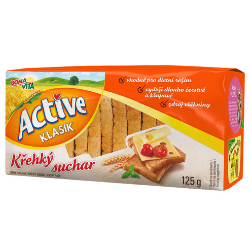 ACTIVE Suchár klasik 125g cena za 1 kartón (10 kusov)