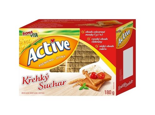 ACTIVE Suchár pšenično-ražný 180g cena za 1 kartón (6 kusov)