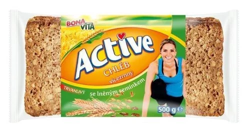 ACTIVE Trvanlivý chlieb viaczrnný 500g cena za 1 kartón (12 kusov)