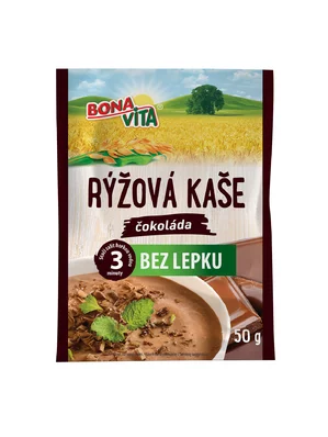BEZGLUTÉNOVÁ RYŽOVÁ kaša čokoláda 50g cena za 1 kartón (20 kusov)