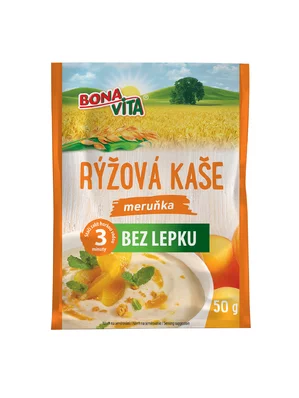 BEZGLUTÉNOVÁ RYŽOVÁ kaša marhuľa 50g cena za 1 kartón (20 kusov)