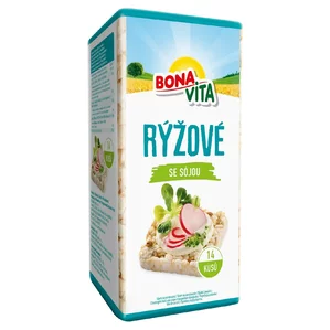 BONAVITA Ryžové chlebíčky so sójou 120g cena za 1 kartón (10 kusov) BONAVITA Ryžové chlebíčky so sójou 120g cena za 1 kartón (10 kusov)