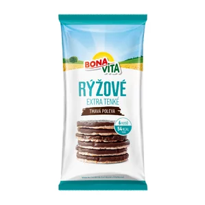 BONAVITA Ryžové extra tenké chlebíčky s tmavou polevou 70g cena za kartón (10 kusov) BONAVITA Ryžové extra tenké chlebíčky s tmavou polevou 70g cena za kartón (10 kusov)