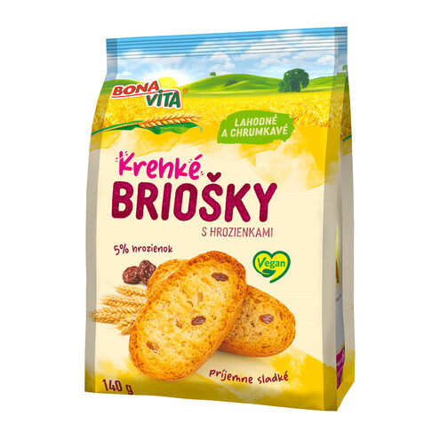 BRIOŠKY s hrozienkami 140g (10 kusov)