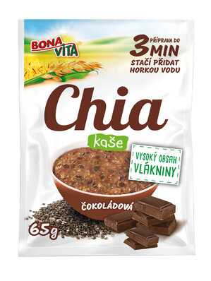 Chia kaša s čokoládou 65g cena za 1 kartón (20 kusov)