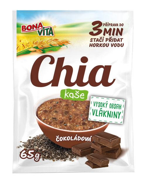 Chia kaša s čokoládou 65g cena za 1 kartón (20 kusov)