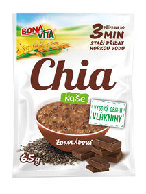 Chia kaša s čokoládou 65g cena za 1 kartón (20 kusov)