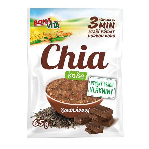 Chia kaša s čokoládou 65g cena za 1 kartón (20 kusov)