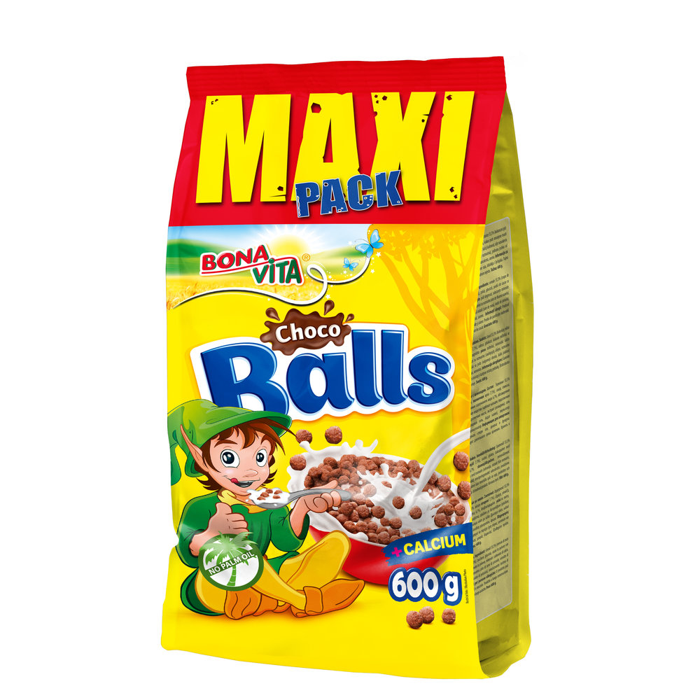 BONAVITA SLOVENSKO - Cereálie pre deti - Choco balls MAXI guľôčky 600g ...