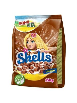 Choco shells mušličky 250g cena za 1 kartón (12 kusov)