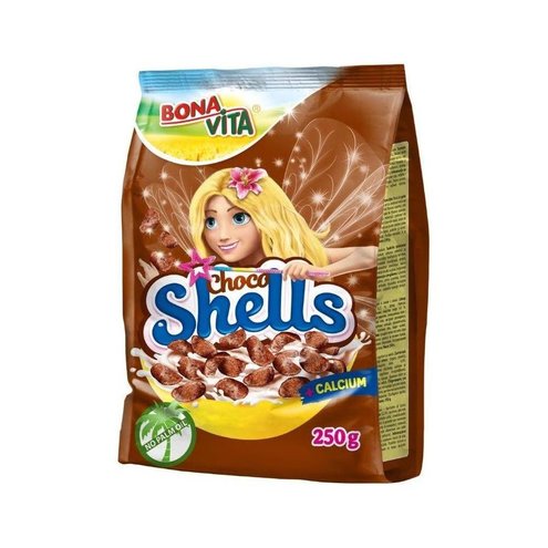 Choco shells mušličky 250g cena za 1 kartón (12 kusov)