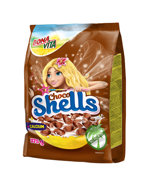 Choco shells mušličky 375g cena za 1 kartón (12 kusov)