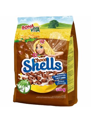 Choco shells mušličky 375g cena za 1 kartón (12 kusov)