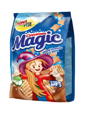 Cinnamon magic štvorčeky so škoricou 375g cena za 1 kartón (12 kusov)