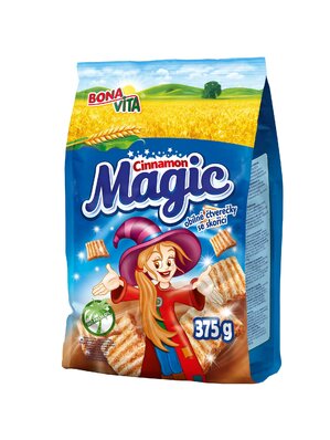 Cinnamon magic štvorčeky so škoricou 375g cena za 1 kartón (12 kusov)