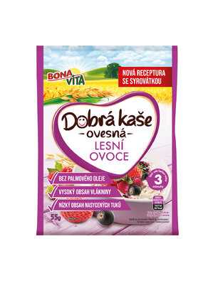 Dobrá kaša ovsená lesné ovocie 55g cena za 1 kartón (20 kusov)