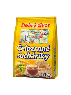 DOBRÝ ŽIVOT Celozrnné sucháriky 140g cena za 1 kartón (10 kusov)