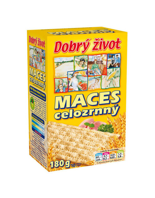 DOBRÝ ŽIVOT Maces celozrnný 180g cena za 1 kartón (10 kusov)