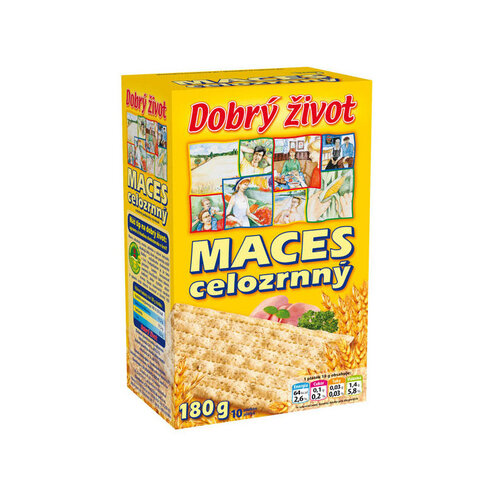 DOBRÝ ŽIVOT Maces celozrnný 180g cena za 1 kartón (10 kusov)