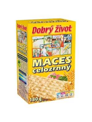 DOBRÝ ŽIVOT Maces celozrnný 180g cena za 1 kartón (10 kusov) DOBRÝ ŽIVOT Maces celozrnný 180g cena za 1 kartón (10 kusov)