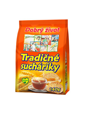 DOBRÝ ŽIVOT Tradičné sucháriky 140g cena za 1 kartón (10 kusov)