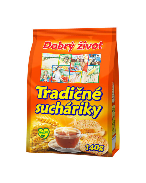 DOBRÝ ŽIVOT Tradičné sucháriky 140g cena za 1 kartón (10 kusov)