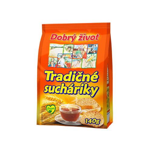 DOBRÝ ŽIVOT Tradičné sucháriky 140g cena za 1 kartón (10 kusov)