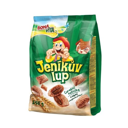 Jeníkuv lup vankúšiky s nugátovou náplňou s 250g cena za 1 kartón (12 kusov)