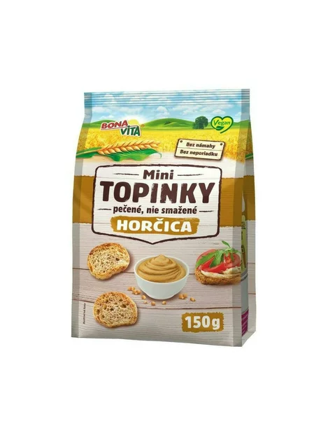 MINI topinky HORČICOVÉ 150g cena za 1 kartón (10kusov) MINI topinky HORČICOVÉ 150g cena za 1 kartón (10kusov)