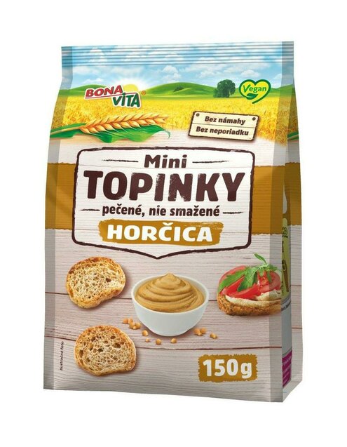 MINI topinky HORČICOVÉ 150g cena za 1 kartón (10kusov)