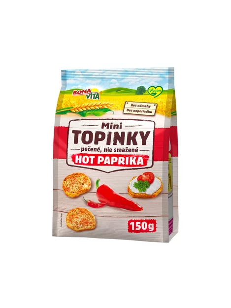 Mini topinky HOT PAPRIKA 150g cena za 1 kartón (10 kusov) Mini topinky HOT PAPRIKA 150g cena za 1 kartón (10 kusov)